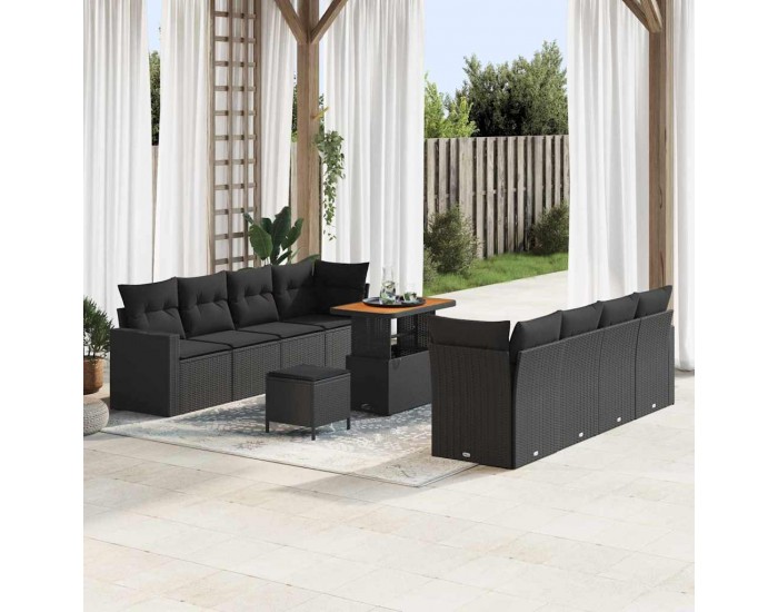 Sonata H Градински Софа Комплект 11 pcs Черно 90 x 55 x 71 cm