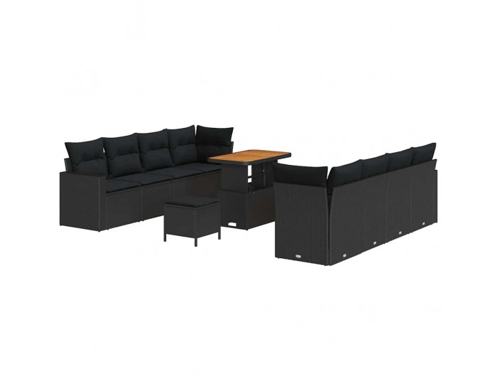 Sonata H Градински Софа Комплект 11 pcs Черно 90 x 55 x 71 cm