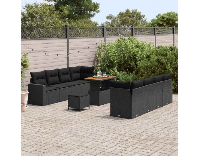 Sonata H Градински Софа Комплект 11 pcs Черно 90 x 55 x 71 cm