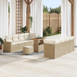 Sonata H Градински Софа Комплект 11 pcs бежово и кремаво 90 x 55 x 71 cm - Canapele și bănci de grădină