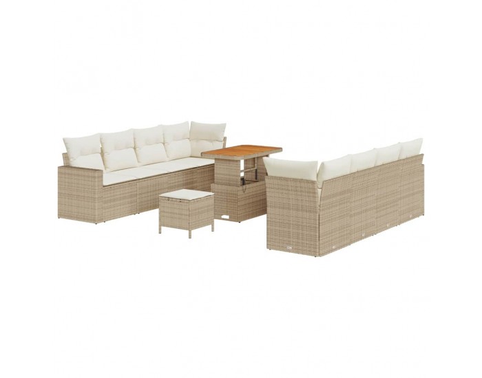 Sonata H Градински Софа Комплект 11 pcs бежово и кремаво 90 x 55 x 71 cm
