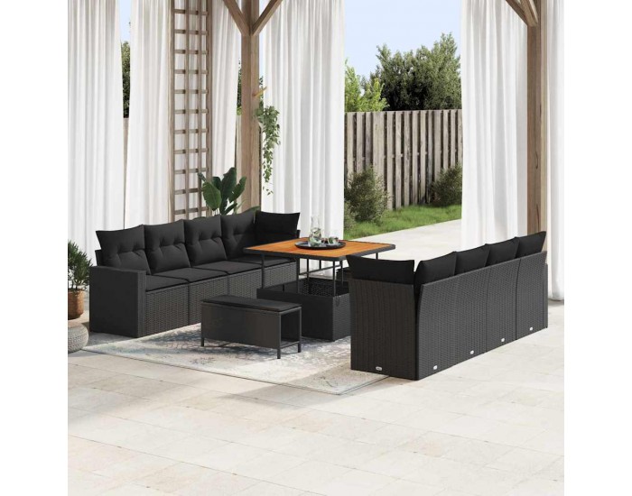 Sonata H Градински Софа Комплект 11 pcs Черно 100 x 100 x 71 cm