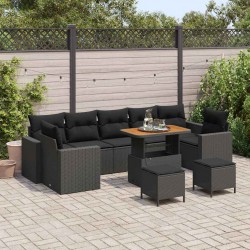 Sonata H Градински Софа Комплект 10 pcs Черно 90 x 55 x 71 cm - Canapele și bănci de grădină