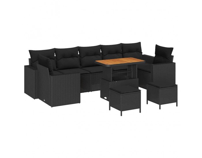 Sonata H Градински Софа Комплект 10 pcs Черно 90 x 55 x 71 cm