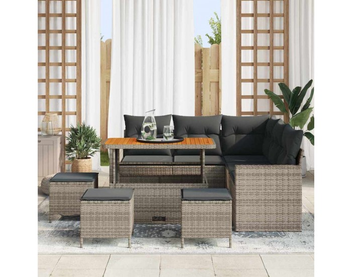 Sonata H Градински Софа Комплект 9 pcs Сив 110 x 55 x 71 см