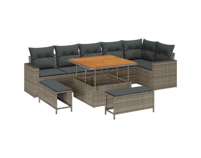 Sonata H Градински Софа Комплект 9 pcs Сив 100 x 100 x 71 cm