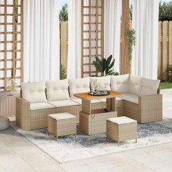Sonata H Градински Софа Комплект 9 pcs бежово и кремаво 90 x 55 x 71 cm - Canapele și bănci de grădină