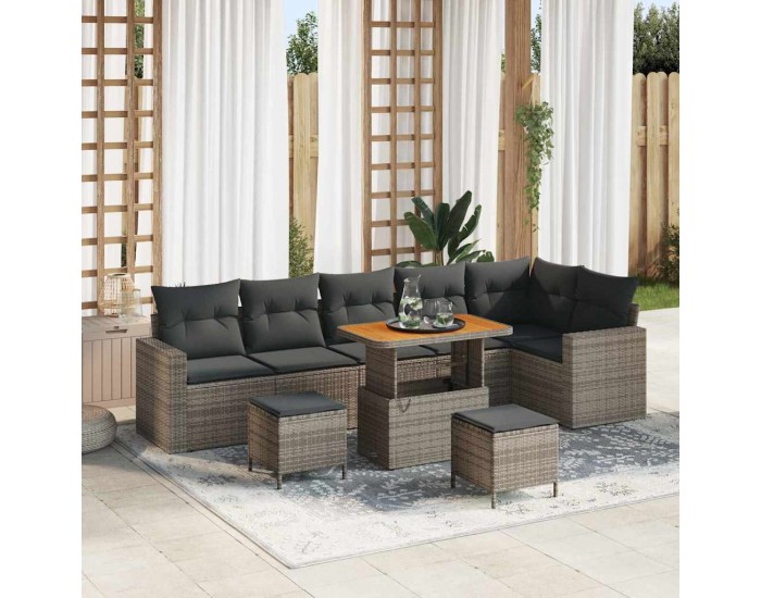 Sonata H Градински Софа Комплект с възглавница 9 pcs Сив 90 x 55 x 71 cm