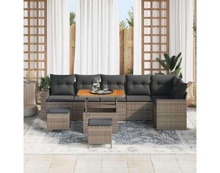 Sonata H Градински Софа Комплект с възглавница 9 pcs Сив 90 x 55 x 71 cm