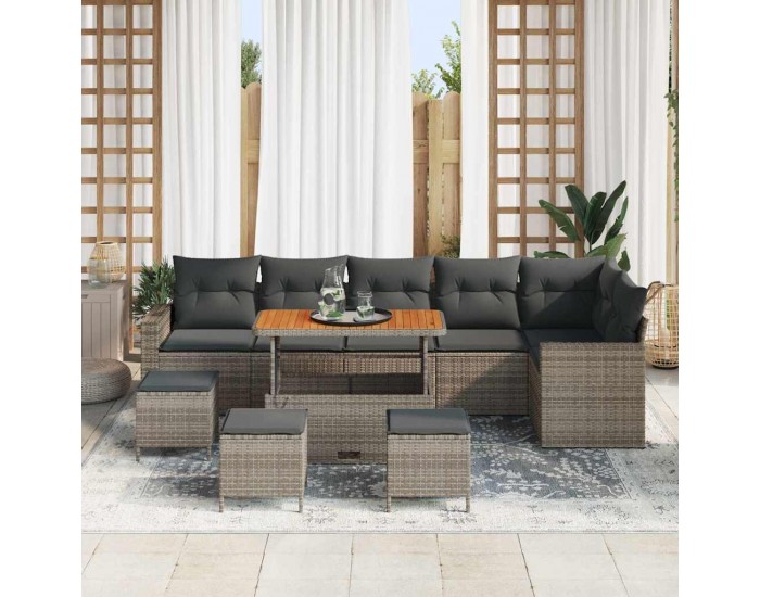 Sonata H Градински Софа Комплект 10 pcs Сив 110 x 55 x 71 см
