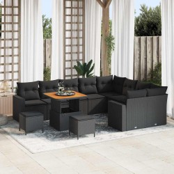 Sonata H Градински Софа Комплект 12 pcs Черно 80 x 80 x 71 cm - Canapele și bănci de grădină