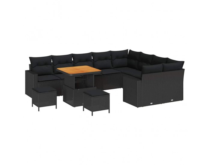 Sonata H Градински Софа Комплект 12 pcs Черно 80 x 80 x 71 cm