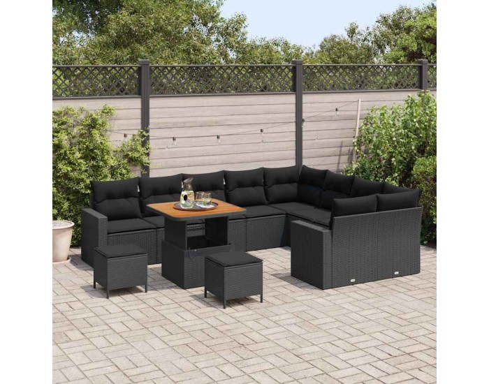 Sonata H Градински Софа Комплект 12 pcs Черно 80 x 80 x 71 cm