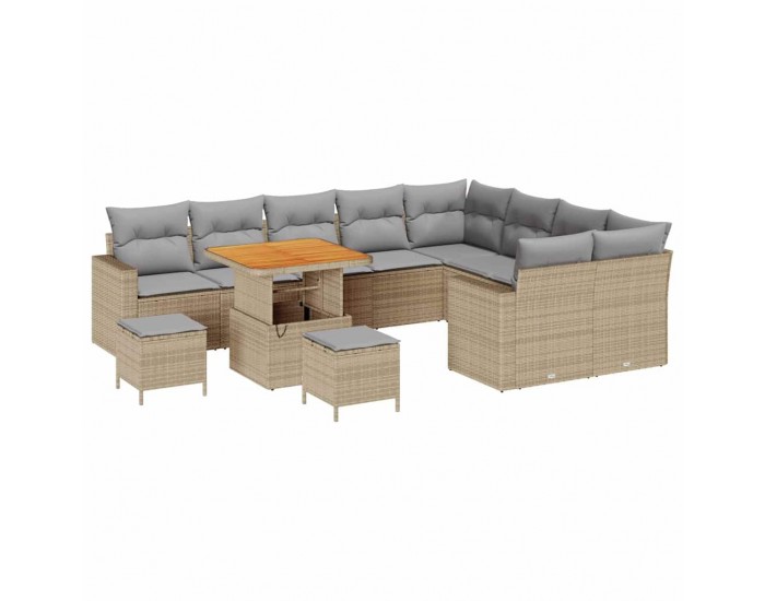 Sonata H Градински Софа Комплект 12 pcs бежово и светлосиво