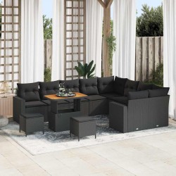 Sonata H Градински Софа Комплект 12 pcs Черно 90 x 55 x 71 cm - Canapele și bănci de grădină