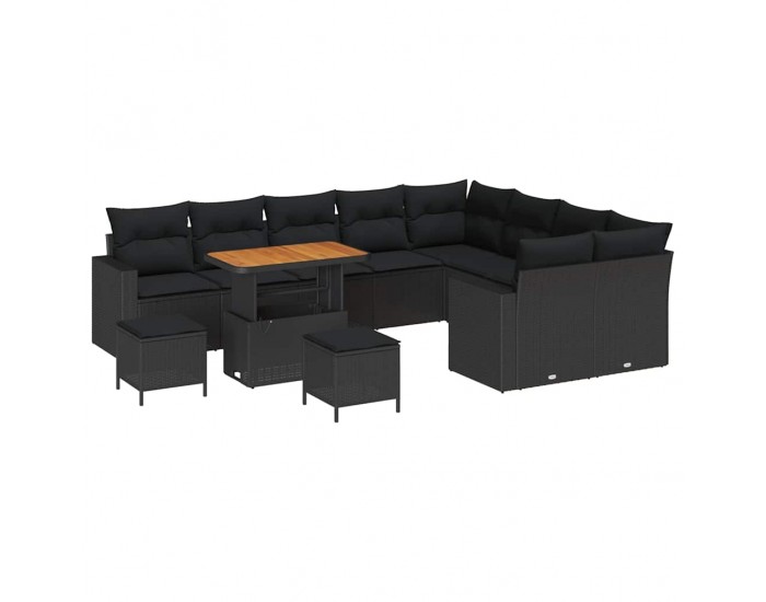Sonata H Градински Софа Комплект 12 pcs Черно 90 x 55 x 71 cm