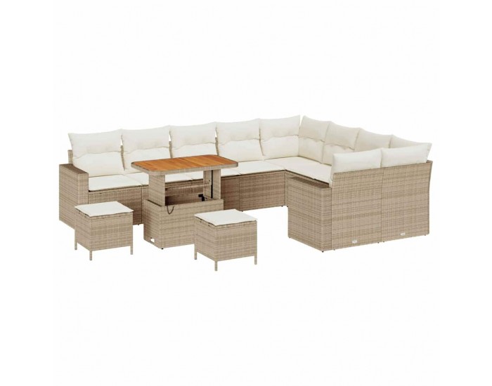 Sonata H Градински Софа Комплект 12 pcs бежово и кремаво 90 x 55 x 71 cm