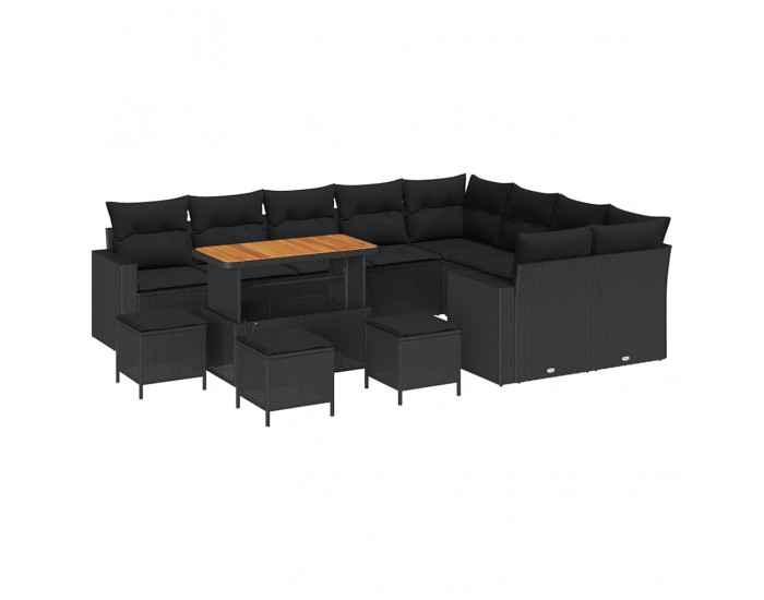 Sonata H Градински Софа Комплект 13 pcs Черно 110 x 55 x 71 см