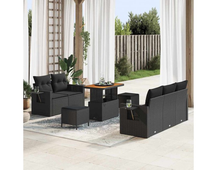 Sonata H Градински Софа Комплект 8 pcs Черно 90 x 55 x 71 cm