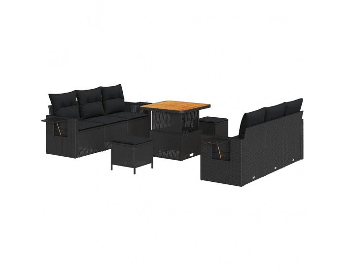 Sonata H Градински Софа Комплект 9 pcs Черно 80 x 80 x 71 cm