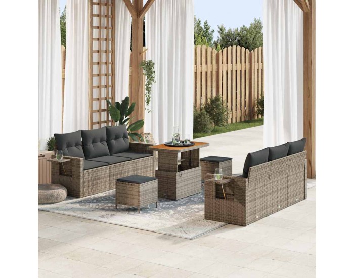 Sonata H Градински Софа Комплект с възглавница 9 pcs Сив 90 x 55 x 71 cm