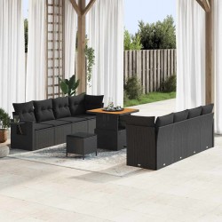 Sonata H Градински Софа Комплект 11 pcs Черно 80 x 80 x 71 cm - Canapele și bănci de grădină