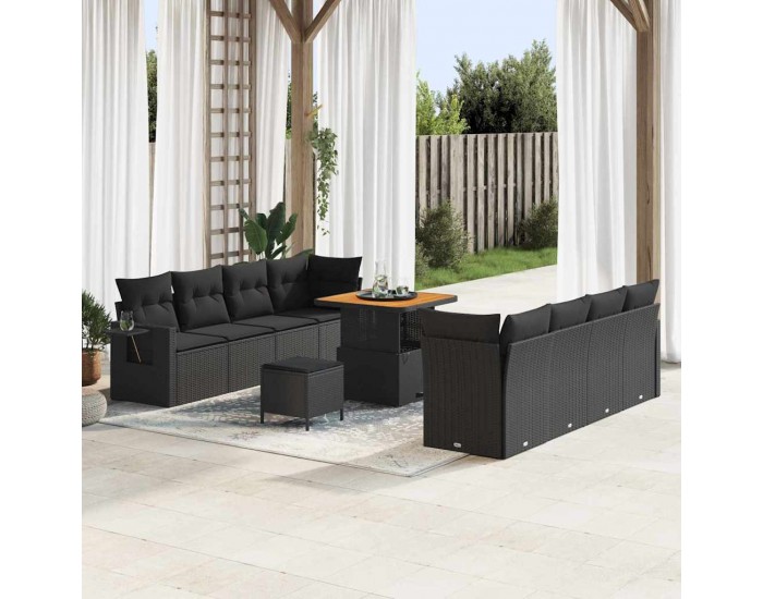 Sonata H Градински Софа Комплект 11 pcs Черно 80 x 80 x 71 cm