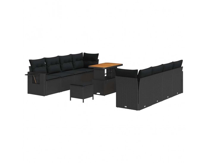 Sonata H Градински Софа Комплект 11 pcs Черно 90 x 55 x 71 cm