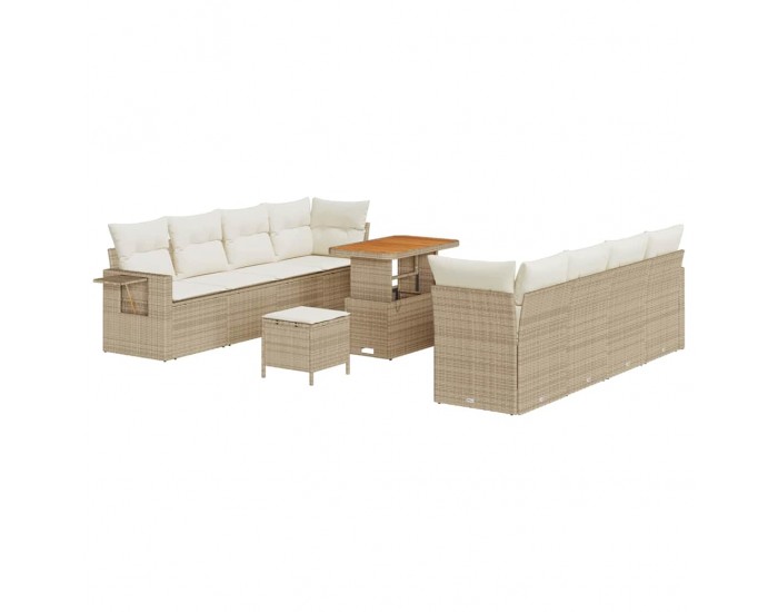 Sonata H Градински Софа Комплект 11 pcs бежово и кремаво 90 x 55 x 71 cm