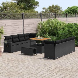 Sonata H Градински Софа Комплект 11 pcs Черно 100 x 100 x 71 cm - Canapele și bănci de grădină