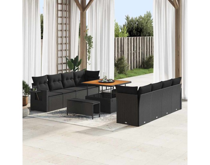 Sonata H Градински Софа Комплект 11 pcs Черно 100 x 100 x 71 cm