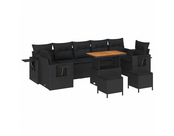 Sonata H Градински Софа Комплект 10 pcs Черно 90 x 55 x 71 cm