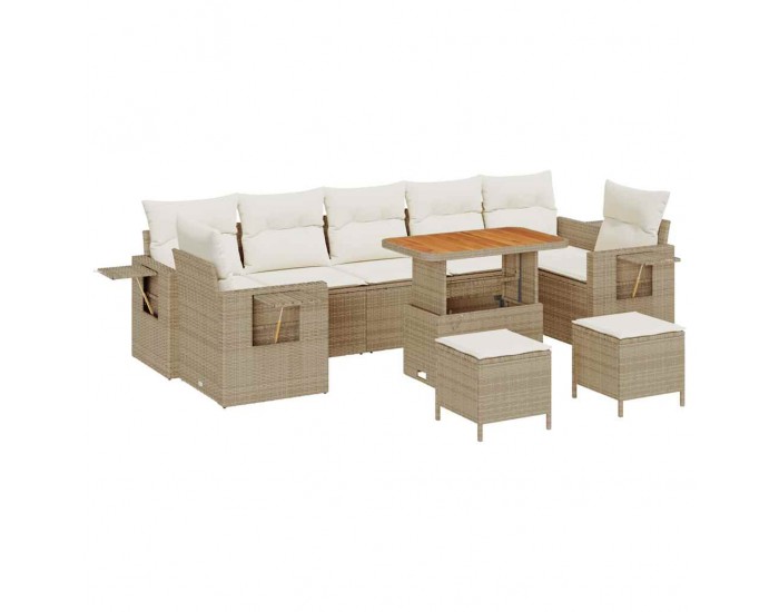 Sonata H Градински Софа Комплект 10 pcs бежово и кремаво 90 x 55 x 71 cm