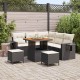 Sonata H Градински Софа Комплект 8 pcs Черно и кремаво 80 x 80 x 71 cm