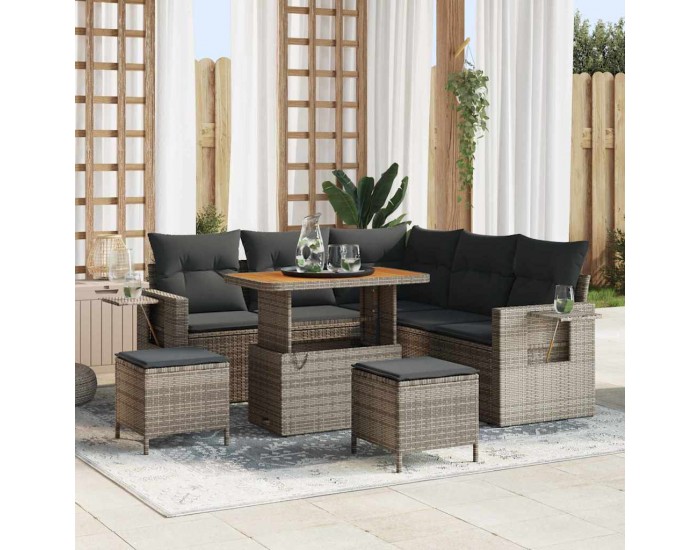Sonata H Градински Софа Комплект с възглавница 8 pcs Сив 90 x 55 x 71 cm