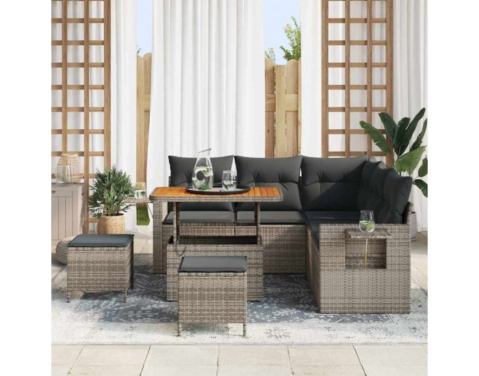 Sonata H Градински Софа Комплект с възглавница 8 pcs Сив 90 x 55 x 71 cm