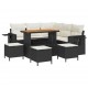 Sonata H Градински Софа Комплект 9 pcs Черно и кремаво 110 x 55 x 71 см