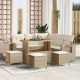 Sonata H Градински Софа Комплект 9 pcs бежово и кремаво 110 x 55 x 71 см