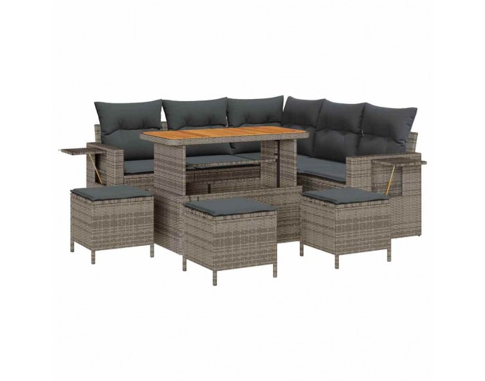 Sonata H Градински Софа Комплект 9 pcs Сив 110 x 55 x 71 см