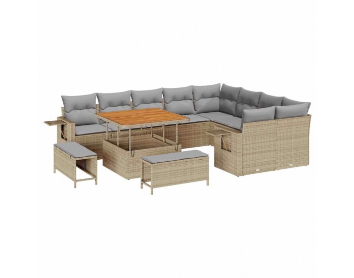 Sonata H Градински Софа Комплект 12 pcs бежово и светлосиво