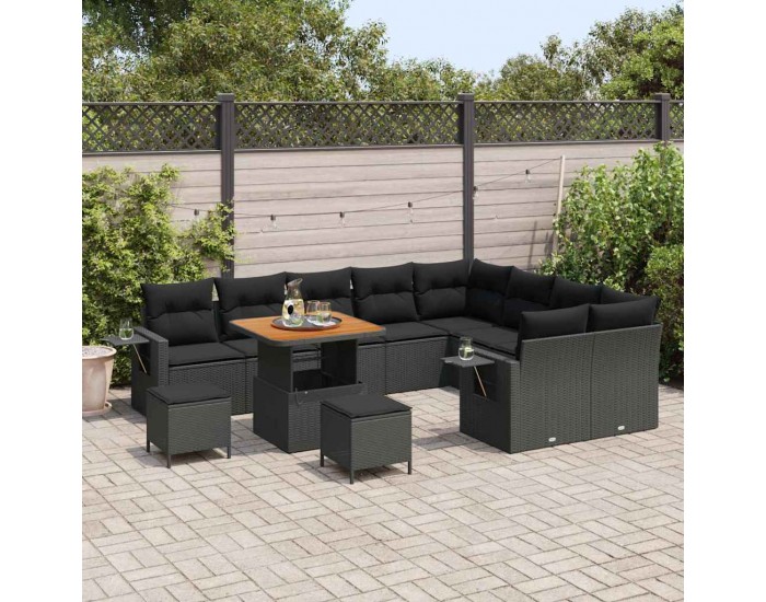 Sonata H Градински Софа Комплект 12 pcs Черно 80 x 80 x 71 cm
