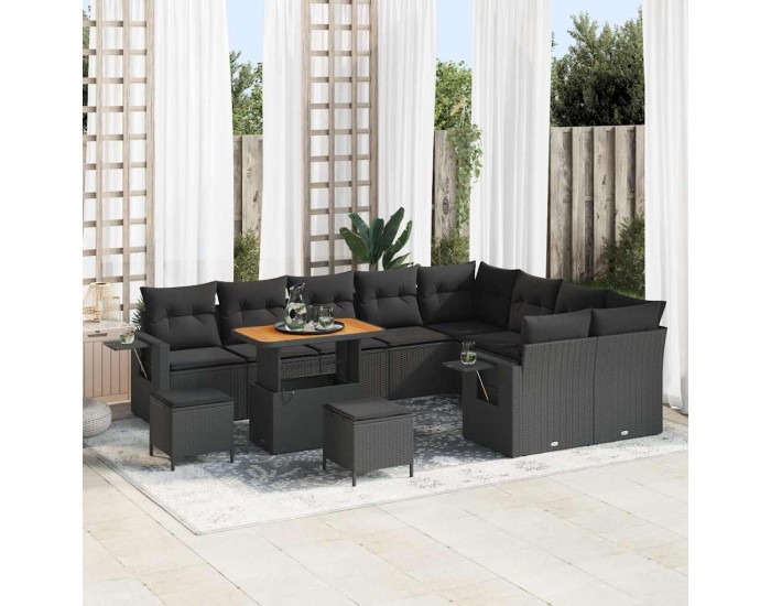 Sonata H Градински Софа Комплект 12 pcs Черно 90 x 55 x 71 cm