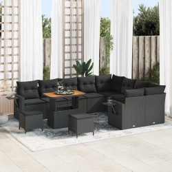 Sonata H Градински Софа Комплект 12 pcs Черно 90 x 55 x 71 cm - Canapele și bănci de grădină