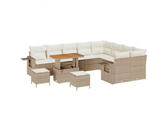 Sonata H Градински Софа Комплект 12 pcs бежово и кремаво 90 x 55 x 71 cm
