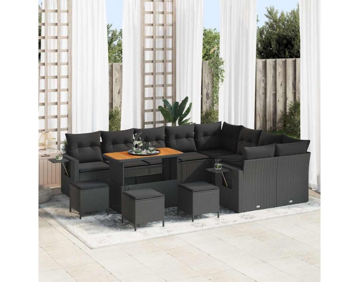 Sonata H Градински Софа Комплект 13 pcs Черно 110 x 55 x 71 см
