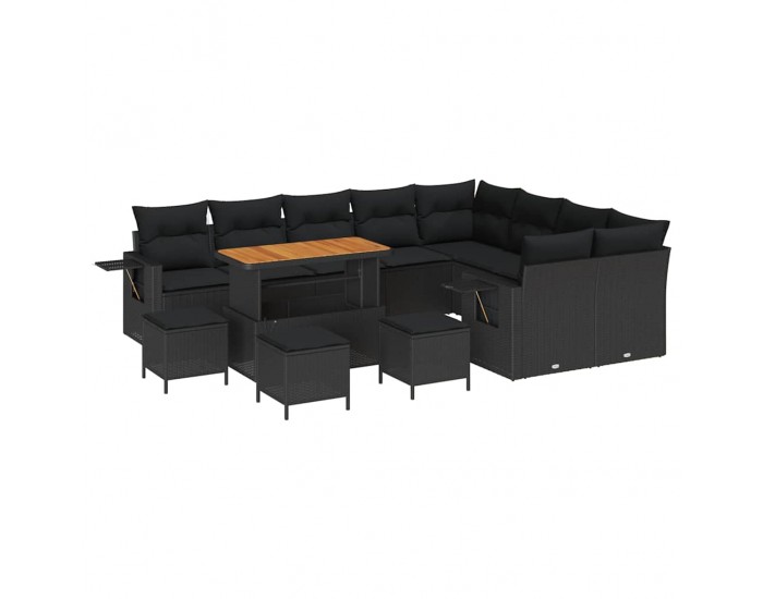 Sonata H Градински Софа Комплект 13 pcs Черно 110 x 55 x 71 см