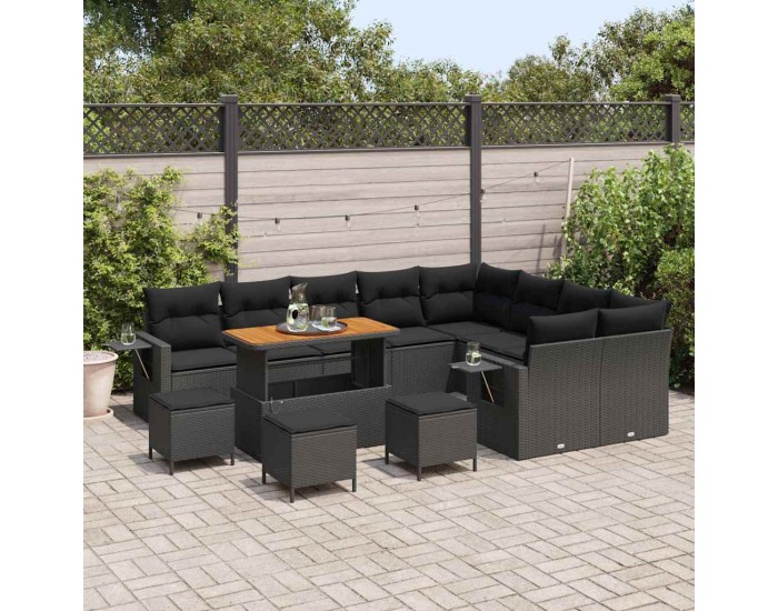 Sonata H Градински Софа Комплект 13 pcs Черно 110 x 55 x 71 см