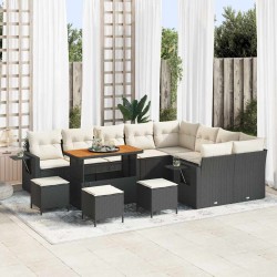 Sonata H Градински Софа Комплект 13 pcs Черно и кремаво 110 x 55 x 71 см - Canapele și bănci de grădină
