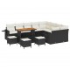 Sonata H Градински Софа Комплект 13 pcs Черно и кремаво 110 x 55 x 71 см