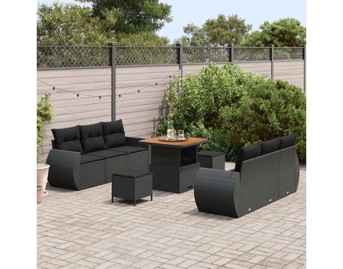 Sonata H Градински Софа Комплект 9 pcs Черно 80 x 80 x 71 cm